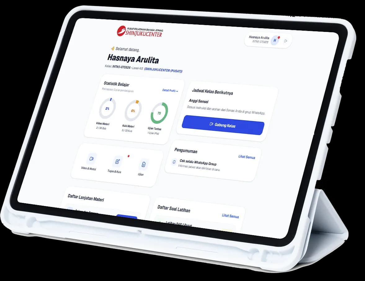 Shinjukucenter LMS di Tablet dan HP